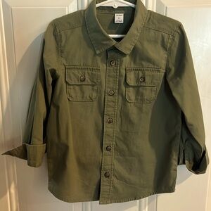 Old Navy boys 5T Army Green button down